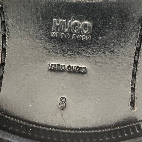 Hugo by Hugo Boss Designer Leather Lace Up Side Zip Boots Brown Blk Sz 8 - Picture 14 of 15